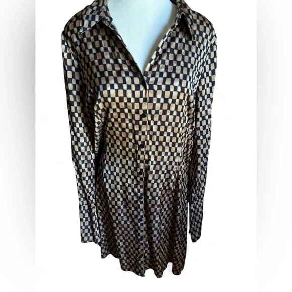 EUC Abercrombie & Fitch geometric pattern shirt dress - Picture 6 of 9